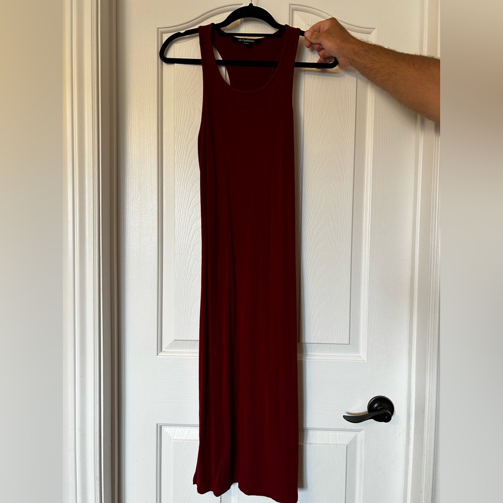 Le Chateau Burgundy Maxi Dress